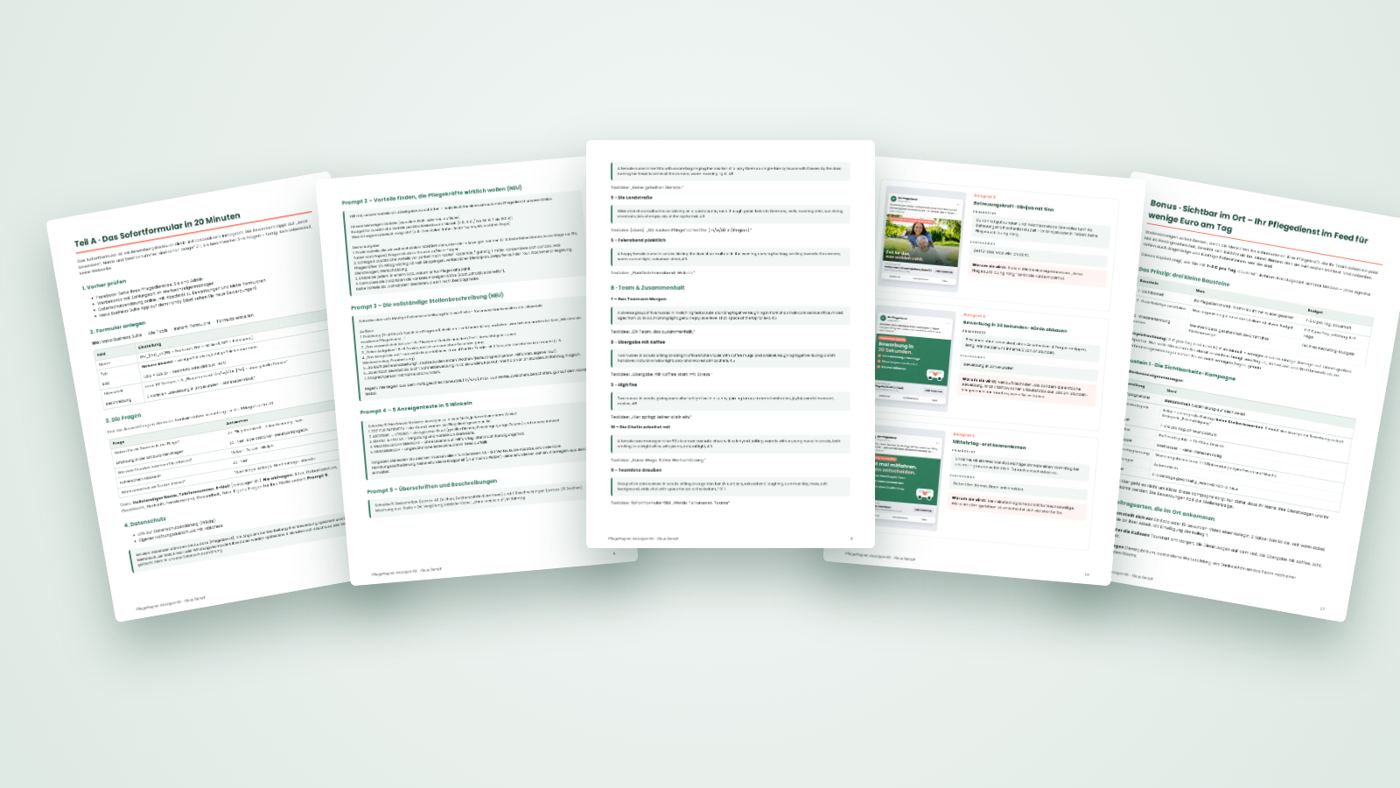 Einblick in das PflegeMagnet Anzeigen-Kit